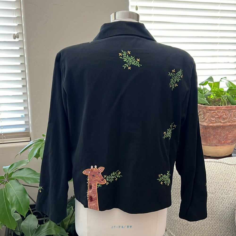 Vintage Raviya Linen African Giraffe Jacket - Picture 3 of 14